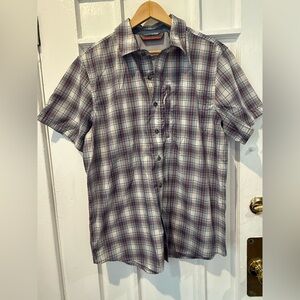 Free Country Gray and Purple Plaid Button Down Shirt